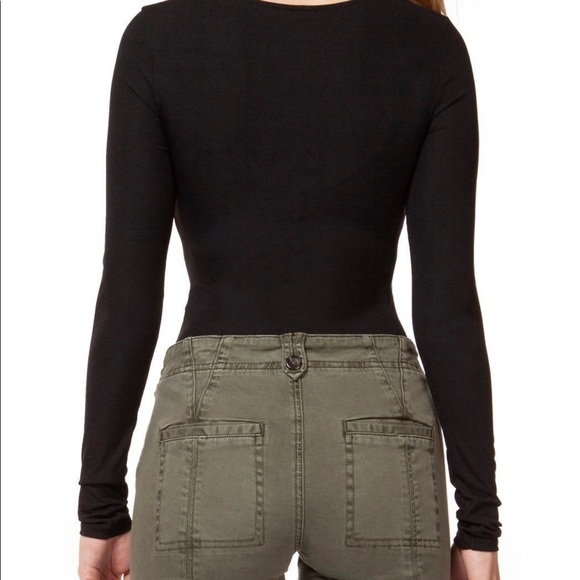 Dex Front Twist Long-Sleeve Bodysuit Size Small - Picture 4 of 4